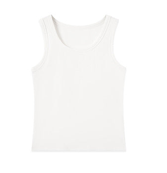 Spring/Summer Cotton Spandex Tank Top – Slim Fit Solid Color Cami, Short Crop Vest, Anti-Exposure Inner Layer
